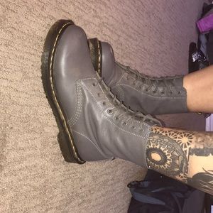 GREY DOC MARTENS